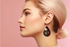 3D Skull Teardrop Earring Sublimation Halloween 3D Earrings