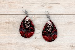 3D Skull Teardrop Earring Sublimation Halloween 3D Earrings