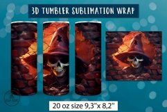 3d Halloween Skull tumbler wrap