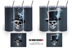 3D Skull with Hat | Tumbler Sublimation Wrap Product Image 2