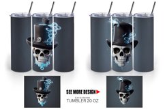 3D Skull with Hat | Tumbler Sublimation Wrap Product Image 4