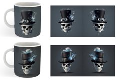 3D Skull with Hat | Mug sublimation design Product Image 4