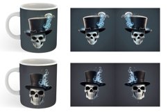 3D Skull with Hat | Mug sublimation design Product Image 5