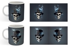 3D Skull with Hat | Mug sublimation design Product Image 6
