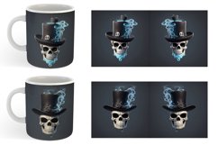 3D Skull with Hat | Mug sublimation design Product Image 2
