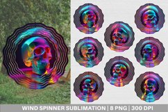 3D skulls Neon light Wind Spinner | Sublimation Spinner Product Image 1