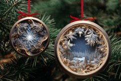 3D Snow Christmas Ornaments Sublimation Bundle PNG Product Image 7