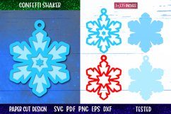 Snowflake Confetti Shaker | 3D Snowflake Ornament SVG Product Image 2