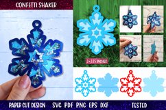 Snowflake Confetti Shaker | 3D Snowflake Ornament SVG Product Image 1
