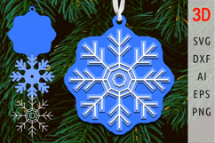 3d snowflake svg Christmas ornament svg layered papercut Product Image 1