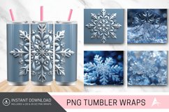 3D Snowflakes Christmas Tumbler wrap Product Image 1