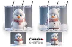 3D Snowman | Tumbler Sublimation Wrap Product Image 2