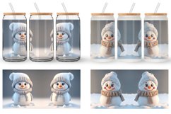 3D Snowman Glass Can Wraps Product Image 3