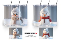 3D Snowman | Tumbler Sublimation Wrap Product Image 3