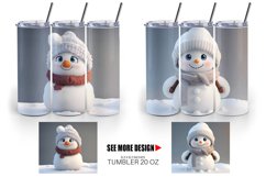 3D Snowman | Tumbler Sublimation Wrap Product Image 5