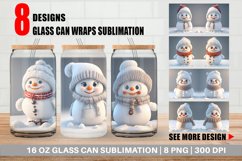 3D Snowman Glass Can Wraps Product Image 1