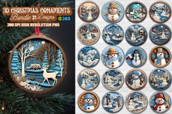 3D Christmas Ornaments Bundle, 3D Snowman Christmas Bundle Product Image 1