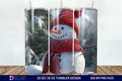 3D Snowman Christmas Tumbler Wrap Product Image 1