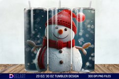 3D Snowman Christmas Tumbler Wrap Product Image 1