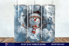 3D Snowman Hole In Snowflakes Tumbler Wrap Product Image 1
