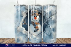 3D Snowman Hole In Snowflakes Tumbler Wrap Product Image 1