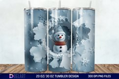 3D Snowman Hole In Snowflakes Tumbler Wrap Product Image 1