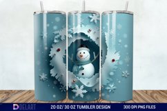 3D Snowman Hole In Snowflakes Tumbler Wrap Product Image 1