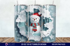 3D Snowman Hole In Snowflakes Tumbler Wrap Product Image 1