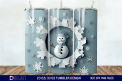 3D Snowman Hole In Snowflakes Tumbler Wrap Product Image 1