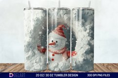 3D Snowman Hole In Snowflakes Tumbler Wrap Product Image 1