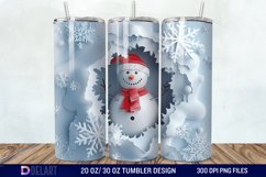 3D Snowman Hole In Snowflakes Tumbler Wrap Product Image 1