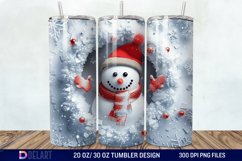 3D Snowman Hole In Snowflakes Tumbler Wrap Product Image 1