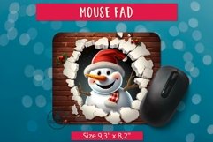 3d snowman christmas mouse pad 