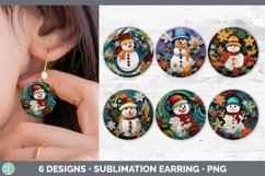 Bundle of six Watercolor Christmas Round Earrings designs.