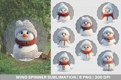 3D Snowman Wind Spinner | Sublimation Spinner Design Product Image 1