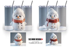 3D Snowman | Tumbler Sublimation Wrap Product Image 5