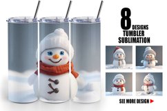 3D Snowman | Tumbler Sublimation Wrap Product Image 1