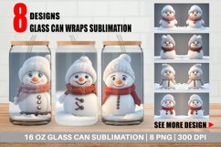 3D Snowman Glass Can Wraps Product Image 1
