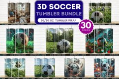 3D Soccer Tumbler Wrap Bundle Product Image 1