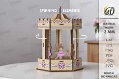 3D Spinning Carousels Bundle Laser Cut. Stand Decor SVG Product Image 12