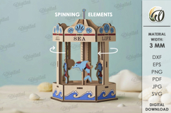3D Spinning Carousel Laser Cut. Stand Decor SVG Product Image 1