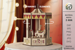 3D Spinning Carousel Laser Cut. Stand Decor SVG Product Image 1