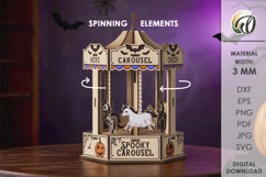 3D Spinning Carousels Bundle Laser Cut. Stand Decor SVG Product Image 7