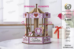 3D Spinning Carousel Laser Cut. Stand Decor SVG Product Image 1