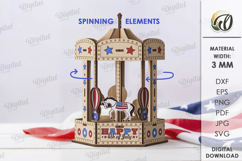 3D Spinning Carousels Bundle Laser Cut. Stand Decor SVG Product Image 9