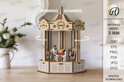 3D Spinning Carousels Bundle Laser Cut. Stand Decor SVG Product Image 11
