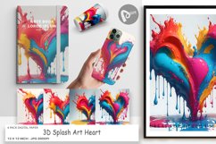 Digital Paper 3D Splash Art Heart Product Image 1