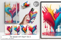 Digital Paper 3D Splash Art Heart Product Image 1