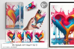 Digital Paper 3D Splash Art Heart Product Image 1