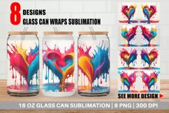 3D Splash Art Love of a Heart Glass Can Wraps Product Image 1